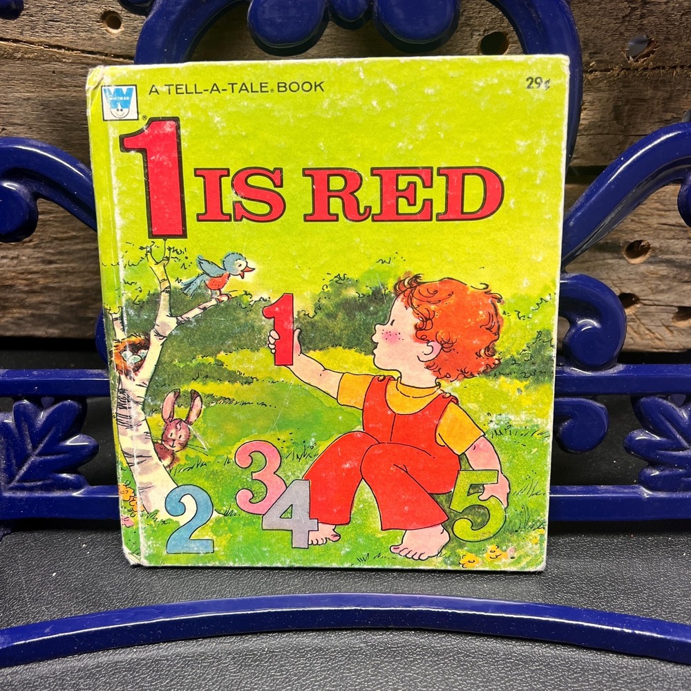 1 is Red, Vintage Whitman Tell-a-tale book, Illustrated 1974 Childrens book